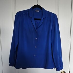 Blue Women's Button-Up Blouse